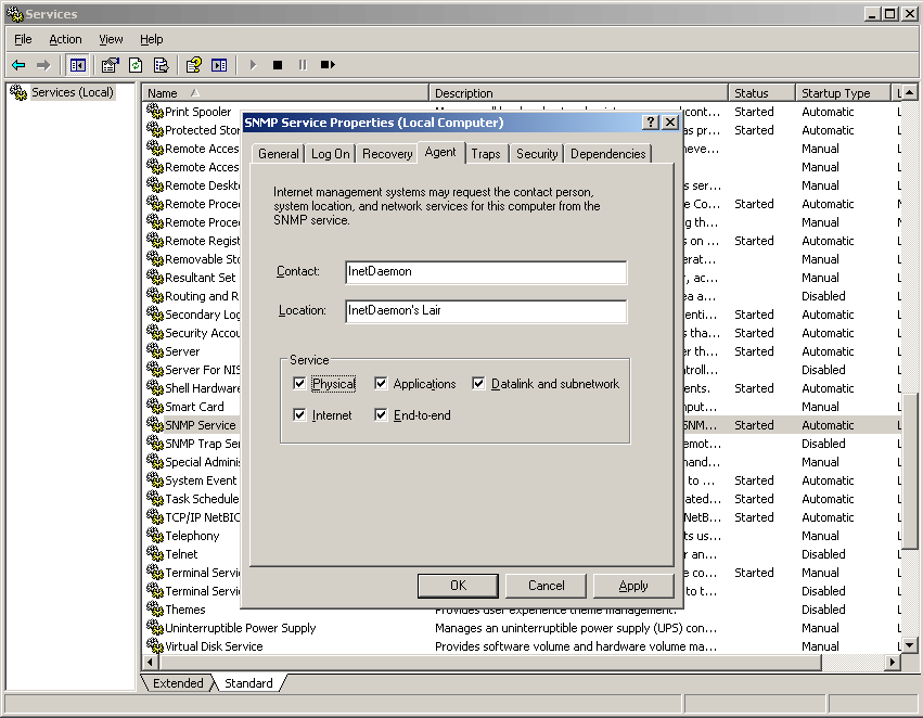 Как настроить snmp на windows server 2003